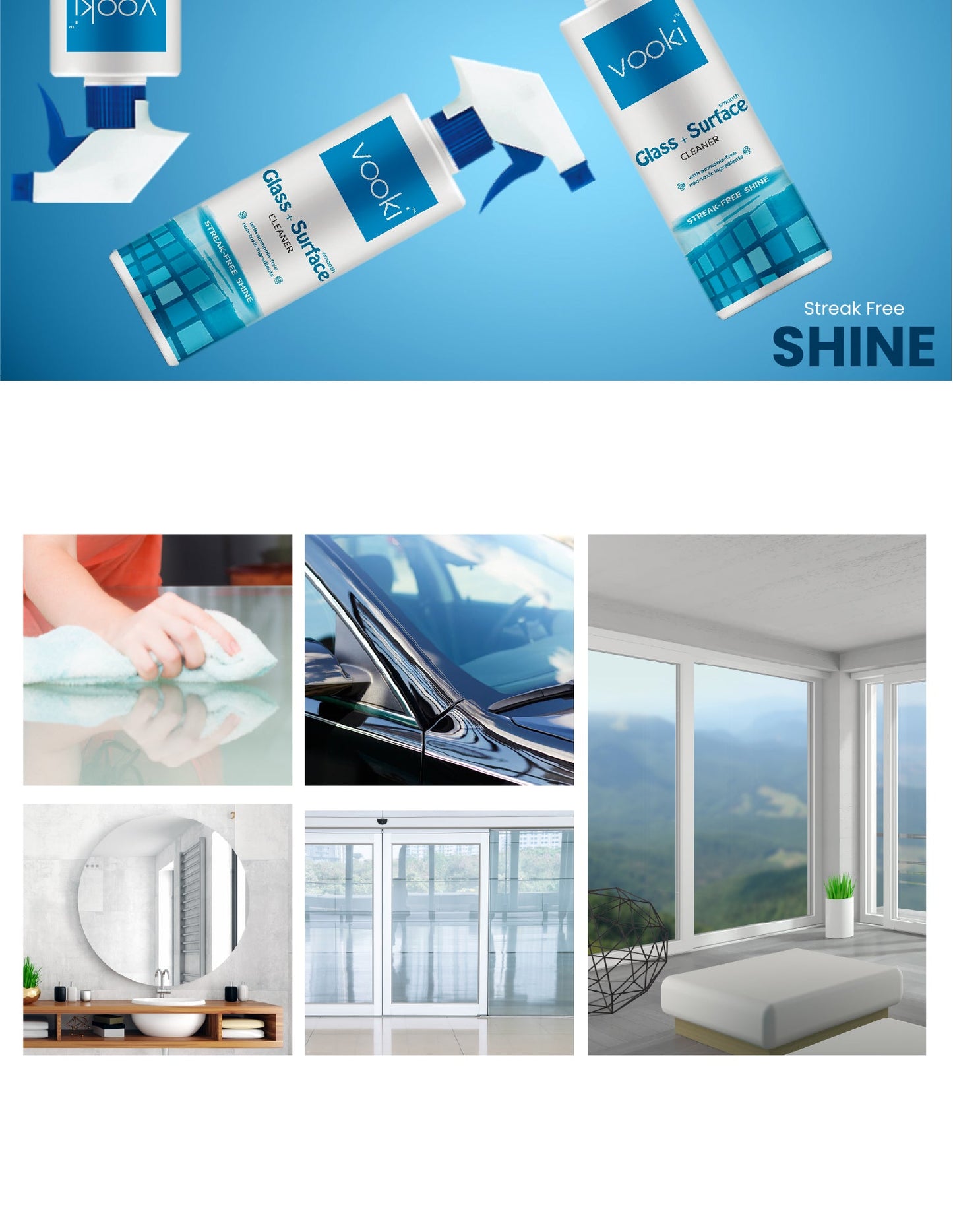 GLASS & SMOOTH SURFACE CLEANER - VOOKI (500ml)