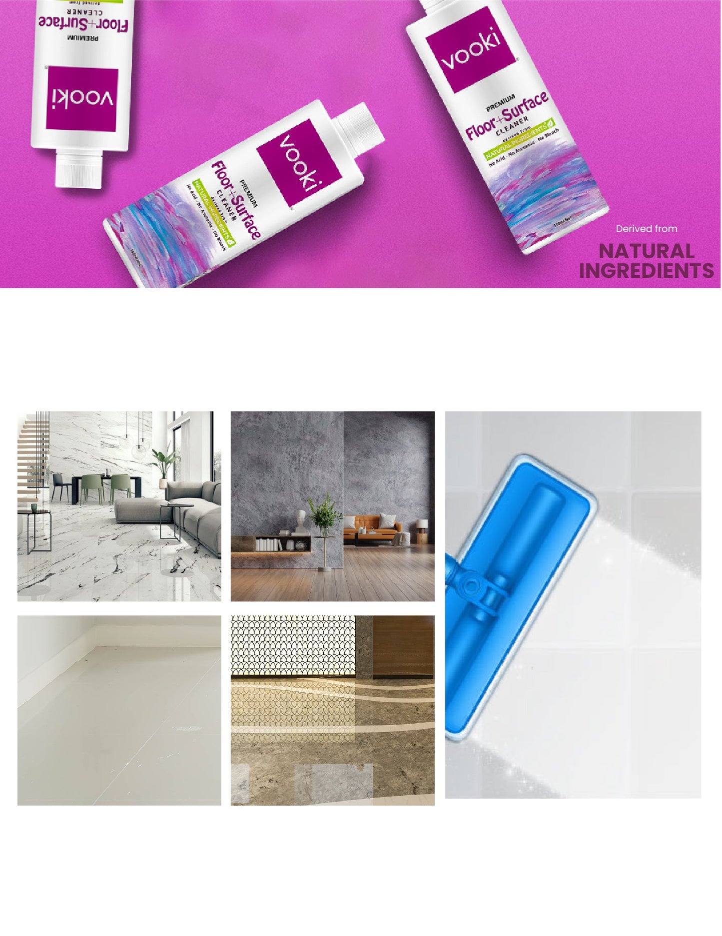 FLOOR AND SURFACE CLEANER (For Tile,Marbles,etc) - VOOKI (500ml)