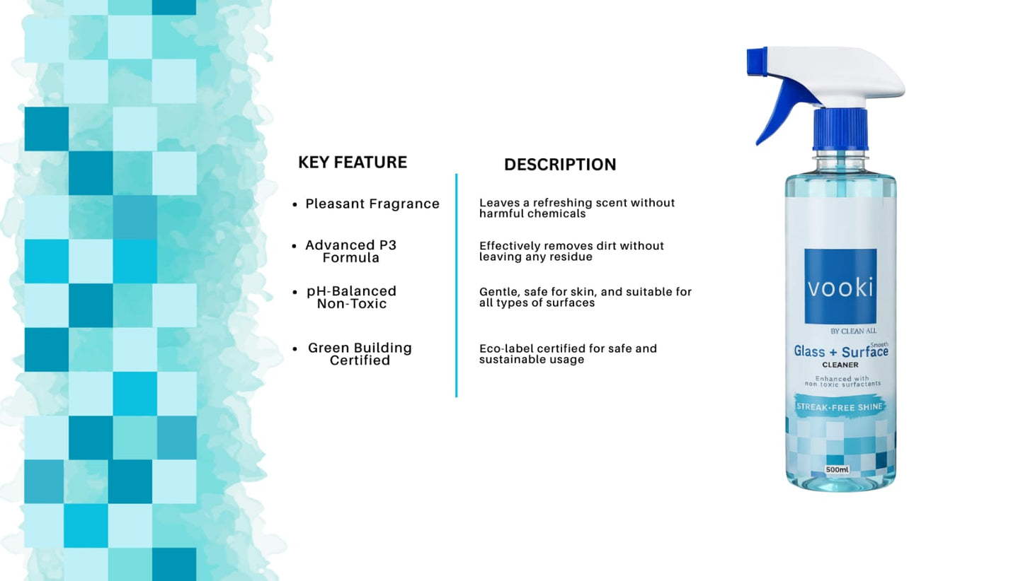 GLASS & SMOOTH SURFACE CLEANER - VOOKI (500ml)